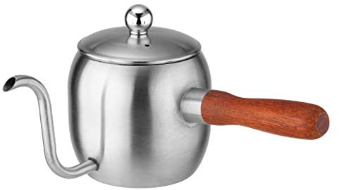 Cafetera de goteo de acero inoxidable de 500 ml, hervidor japonés con mango de madera, herramienta de cocina, café, sifón, filtro de café, cafetera pequeña, cafetera de goteo, sifón, cafetera