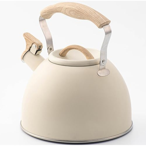 Bollitore per il tè con fischio per piano cottura - Bollitore per piano cottura vintage in acciaio inossidabile da 3 litri, manico resistente al calore | da cucina, macchina per il tè, teier