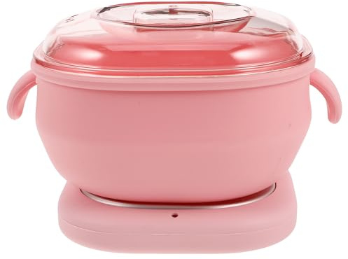 iplusmile Appareil Chauffe-cire Électrique Pliable Portable 1 Pot en Silicone Rose pour Épilation Corps et Visage Usage Domestique Antiadhésif Facile Nettoyage