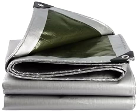 Lona Impermeable De Alta Resistencia, Lona De Polietileno Con Ojales Reforzados, Lona Impermeable Para Exteriores Para Muebles De Jardín Y Suelos. silver-green,4 * 5m