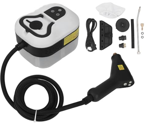Limpiador de vapor portátil, limpiador de vapor presurizado de alta temperatura portátil para muebles del hogar, ropa y sofás, ajustable en 6 niveles con tanque de 1200 ml y mangue