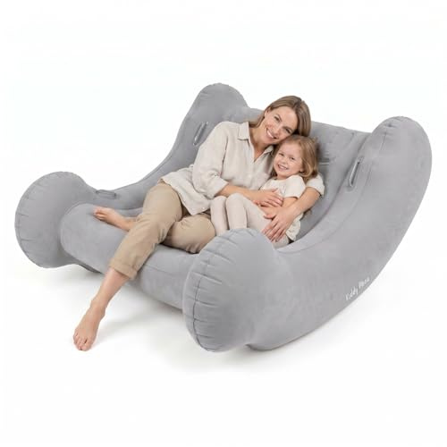 KiddyMoon Balancín Sensorial Inflable para Niños con Asas Y Bomba
