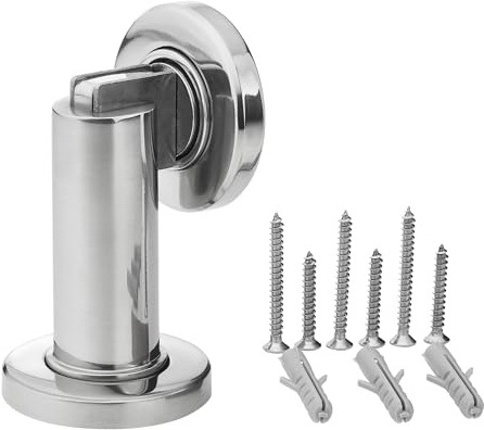 1 x SOTECH Türfeststeller MAGNETO glänzend poliert Ø 50 mm Höhe 90 mm | Magnet Tür-Feststeller für Wand- u. Bodenmontage