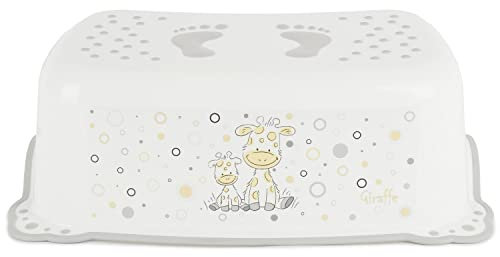 Bieco Kinder Tritthocker Giraffe, Anti Rutsch Funktion | einstufig Höhe 14cm | Größe 42x28cm | Tritthocker Kinder | Hocker Kinder Bad | Tritt Kinder | Tritthocker Kinder | Kinderhocker Bad