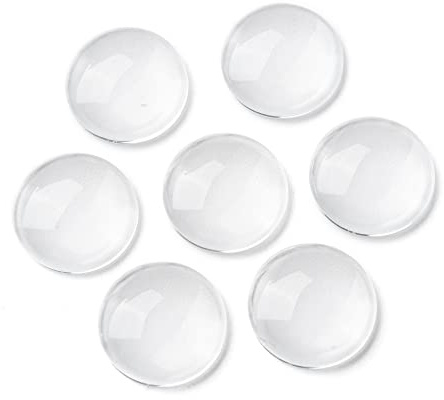 50 Glas Cabochons klar rund 8mm Glascabochons durchsichtig Rückseite flach Kuppel transparent (8mm)