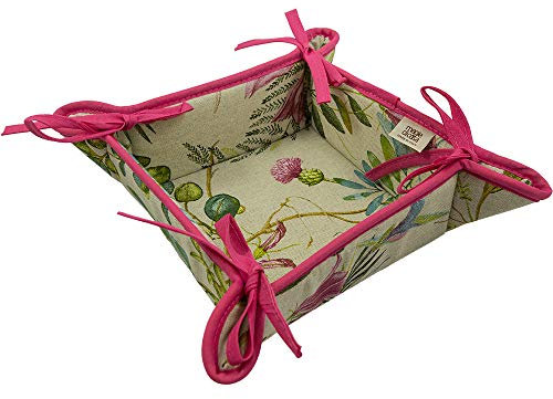 MAGIE DI CASA Cesta panera de tela acolchada Natura Made in Italy (Colibri Fucsia)