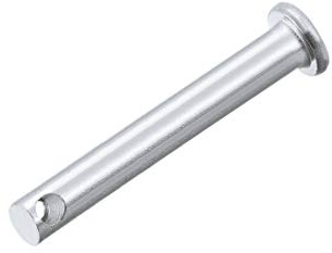 sourcing map 30 Stück Steckbolzen Einloch Gabelkopfstifte Flachkopf, 5mm X 40mm Splintstift Verzinkung Massiver Stahl Lochbolzen