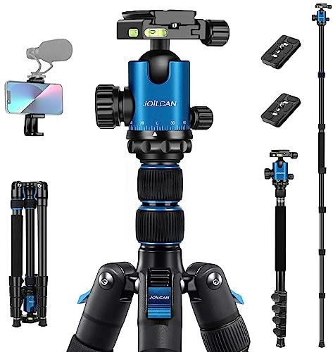 JOILCAN Tripod for Camera, 81 Aluminum Camera Tripod, 83 DSLR Tripods & Monopods, Heavy Duty Travel Tripod for Binoculars Spotting Scope Telescope, Max Load 35lb