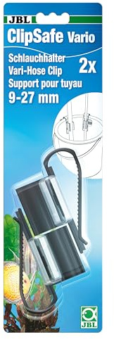 JBL ClipSafe Vario 6109500, Halte-Clips für Aquarienschläuche von 9 - 27 mm, Verstellbar, 2 Stück