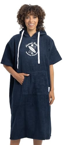 HOMELEVEL Badeponcho Unisex - Surf Poncho aus 100% Baumwolle - Handtuch für Erwachsene - Bademantel für Damen und Herren - Badetuch mit Kapuze