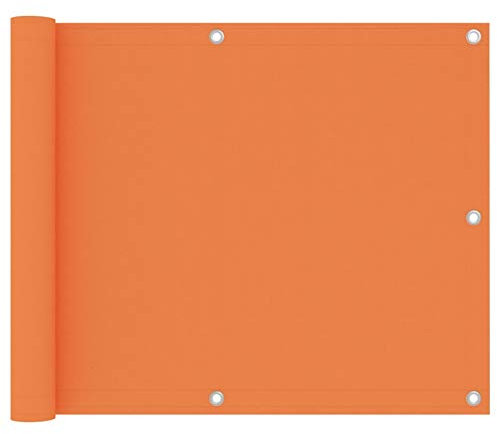 Tidyard Balkon Sichtschutz Balkonabdeckung Balkonverkleidung Beschattung Sonnenschutz Terrasse Balkonfächer Garten Orange 75x500 cm Oxford-Gewebe