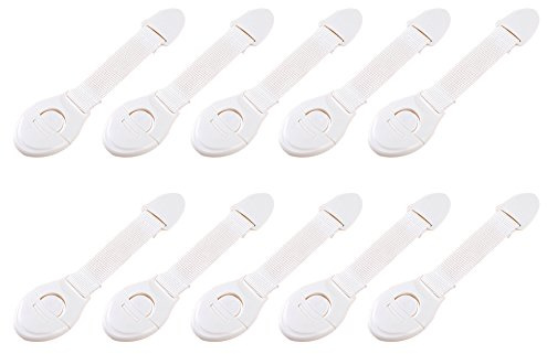 Yicare Kindersicherung Baby Schubladensicherung 10 Stück Weichem Band Türsicherung Kleinkinder Sicherungen mit Starker Kleber Schloss für Schränke, Schubladen, Kühlschrank, Toilette usw