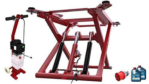 OnlineMoto24 Élévateur à ciseaux mobile DSLP 6062 - Cric - Plate-forme de travail - Dispositif de levage - Modèle 2021, accessoires inclus - 2,8 T - Couleur: Rouge / 400Volt
