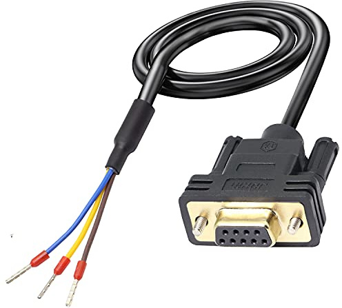 XMSJSIY DB9 RS232 Serial Kabel Vergoldet DB9 Buchse RS232 D-SUB Serial zu 3pin Bare Wire Breakout Board Verlängerungskabel für Computer Drucker Scanner- 1,5 M / 4,92 FT | 9-poliges COM-Port-Breakout-Ersatzkabel, Bestellung: 235–1,5 m