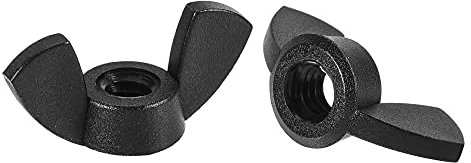 sourcing map M4 Wing Nuts Nylon Butterfly Nut Hand Twist Tighten Fasteners Black 25pcs