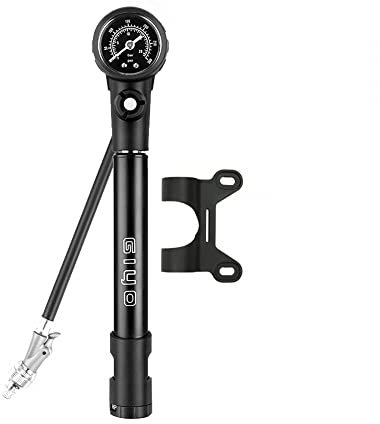 DONGKER Pompa per Pneumatici per Bici,2 in 1 300 PSI Pompa per Ammortizzatori per Bicicletta Portatile Ad Alta Pressione con Manometro per Forcella E Pneumatico Ammortizzati MTB BMX