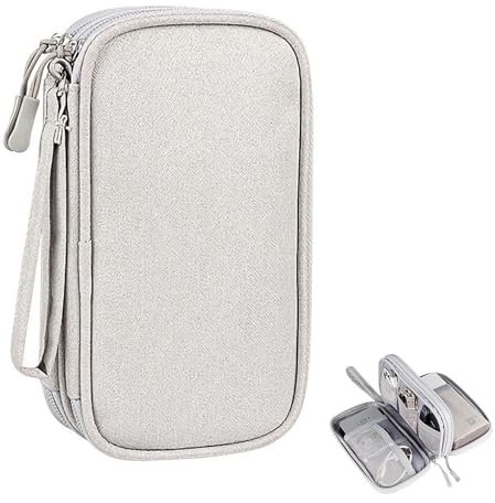 MIBICIRI Electronic Organizer Travel Cable Bag, Grey | Waterproof, Double Layers, All-in-One Carry, For Cable, Cord, Charger, Power Bank, Earphone, For Men and Women