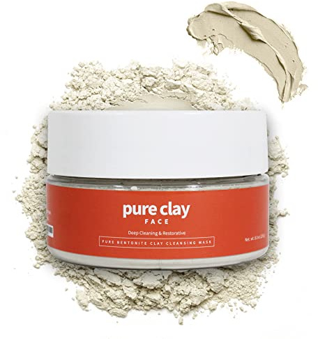 Pure Bentonite Mask, Aztec Indian Healing Clay Inspired Deep Pore Cleanser, Bentonite Food Grade Aztec Clay Mask Facial Treatment for Clarified, Balanced, Healthy Looking Skin