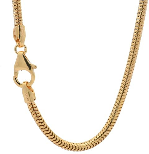 Goldkette Schlangenkette Breite 2,5mm - 585-14 Karat Gold, Kettenlänge:55 cm Unisex