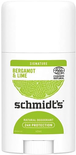 Desodorante en barra Schmidt's Natural Bergamot + Lime Signature Deostick para una frescura duradera, 1 x 40 ml