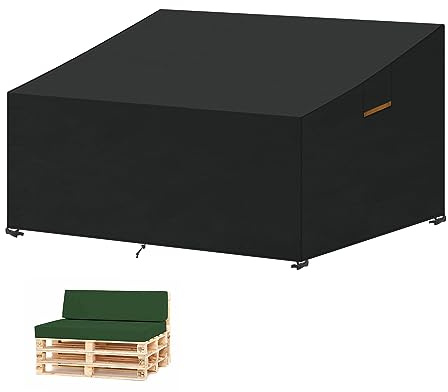 SanGlory Palettensofa Abdeckung Wasserdicht Palettenmöbel Schutzhülle für Palettenbank, Outdoor Sofa Abdeckung für Tiefes 2-Sitzer-Loungesofa, Palettencouch, Palettenauflagen, 138x99x61/89cm