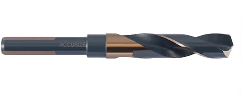 Accusize Industrial Tools 11/16'' ANSI M35(H.S.S. + 5% Cobalt) S and D Drill, 1/2'' Shank, 135 Degree Split Point, 0412-1116