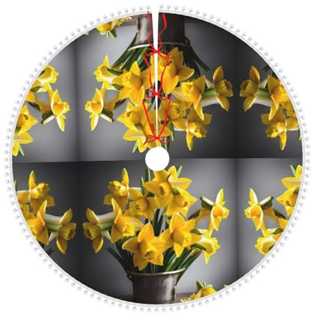 Weihnachtsbaumrock – festliche Dekoration – ideal für Weihnachten, Halloween und Neujahrsfeiern Blumenstrauß von Narzissen