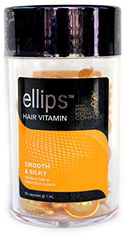 Ellips Hair Vitamin with Pro-Keratin Complex Jar(50 Capsules), Hair Beauty Oil, Smooth＆Silky (Pack of 1)