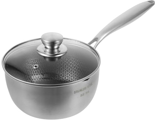 UPKOCH Edelstahl Waben Antihaft Topf mit Deckel 304 Edelstahl Multifunktional Wiederverwendbar zum Kochen zu Hause Serviertopf für Herd
