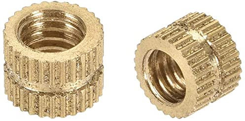 XYWHPGV Rändelmuttern, M6 x 6 mm (L) x 8 mm (AD) Innengewinde Messing-Einbettungs-Sortiment-Set, 20 Stück(1e9ad 16d4c 51536 90d82 5b26d 7729d