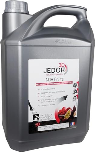 Détergent Jedor 3D surodorant bact éri cide premium sans rinçage - Bidon 5l - Parfum Fruité