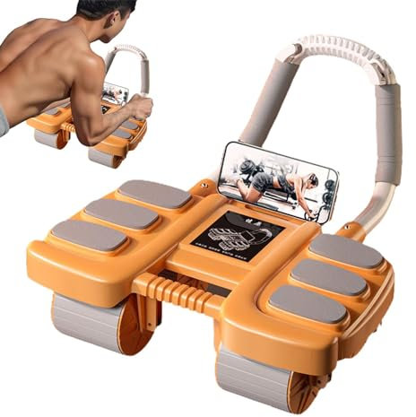 Bauchtrainingsrolle | Übungsräder für Bauchmuskeln – 4-Rad Ab Roller, Automatischer Rückprall Core Strength Training Bauchroller für Bauchmuskeltraining