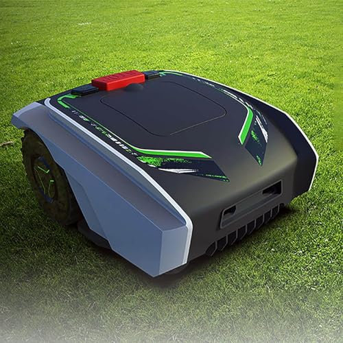 HTIANMM Robot Tondeuse à Gazon à Fil périphérique,Robot Tondeuse Automatique,avec Navigation GPS,Tonte systématique,contrôle par Application,antivol,Silencieux,Gestion multizone,Auto-Chargement