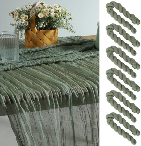 Runner da Tavolo in Tessuto Decorativo, Tovaglia Leggera e Sottile con Volant, 30x9 dm (6 pacchi) per Riunioni, Feste e Matrimoni