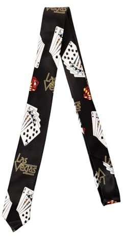 LALADEFIEE Dekorative Krawatte Herren mit Poker Muster aus Polyester Bequeme Trageeigenschaft Vielseitig für Festliche Anlässe und Partys Geeignet Elegantes Anzugaccessoire