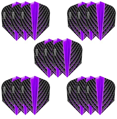 Harrows Quantum Dart-Flights | 5 x Sets Dart-Flights (insgesamt 15 Flights) I 100 Mikron Dart Flights I Premium Extra Stark Made in UK I Professionelles Dartzubehör I Lila Dart-Flights