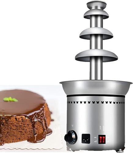 Chocolate Fountain, 4 Tier Fountain Chocolate Cheese Melting Machine Cream Fondue, Commercial Chocolate Fondue Fountain Digital Chocolate Waterfall Melting Machine 225W Stainless Steel Buffet Equipmen