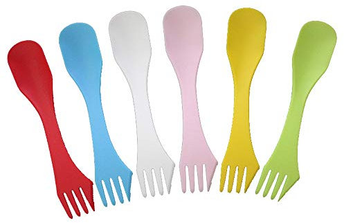 6 pcs Sporks, Durable Sporks Spoon, Fork Knife Combo Utensils for Camping Outdoor Activities Cost-Effective and Durable Clever Design