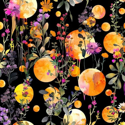 JIAOQSS Klebefolie Möbelfolie Tapete Abstrakt Aquarell Blumen Dunkel Mustertapete Klebefolie Wandtapete Möbelfolie Tapeten Wasserdicht Vinyl Wrap Klebetapete Wohnzimmer Schlafzimmer Wallpaper