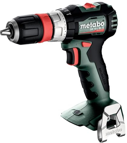 metabo SB 18 L BL Q Akku-Schlagbohrschrauber, 65 Nm Brushless-Motor, 18V | Quick-System Schlagbohrmaschine mit metaBOX, LED-Licht & Gürtelhaken, ohne Akku und Ladegerät, 13 mm Bohrfutter