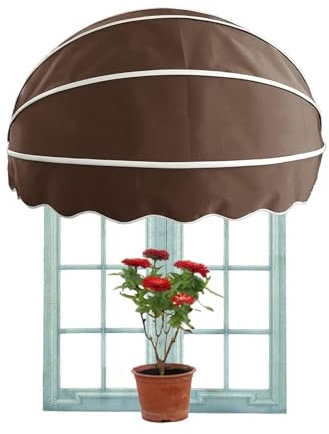 Tendalino A Cupola In Tela, Tende Ad Arco, Tettoia A Cupola Pieghevole Per Porte, Tende Da Sole Emisferica, Per Balcone Cortile Negozio Giardino Cafe(Coffee,160cm/5.25ft)