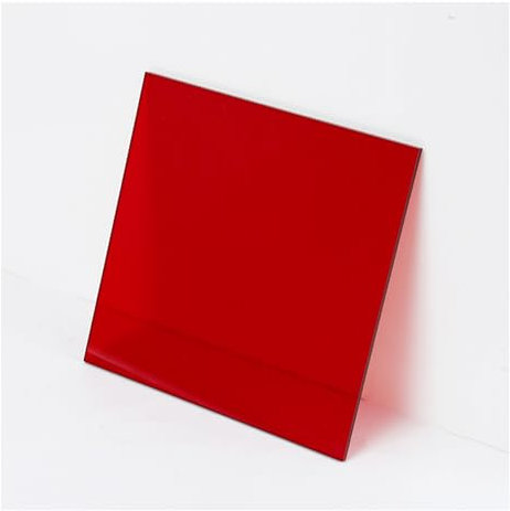 RISHORI Acrylplatte Durchscheinend Rot Glatt Langlebig Klar Bunt Blatt Hell Lebendige Farben Panel Für Fensterdekoration Fotorahmen,8mm,200x200mm