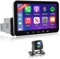 NHOPEEW 1 DIN 4+64G Radio para Coche con Carplay inalámbrico y Android Auto - Radio para Coche de 7 Pulgadas con WiFi, navegación GPS, Control en el Volante, FM RDS y cámara de Marcha atrás