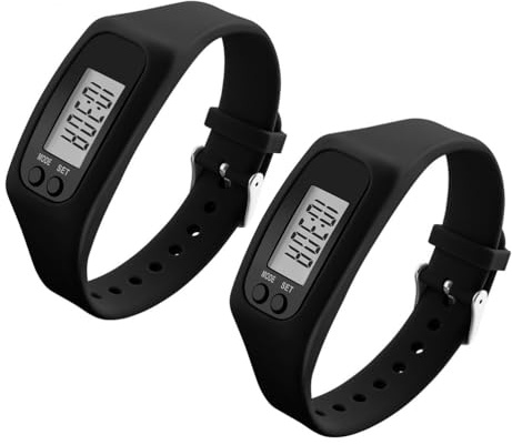 Toyvian 2 rastreadores de Actividad física de Silicona: Reloj para Caminar, Correr, podómetros, Quema de calorías y Contador de Pasos, Pulsera podómetro para, Mujeres y niños.