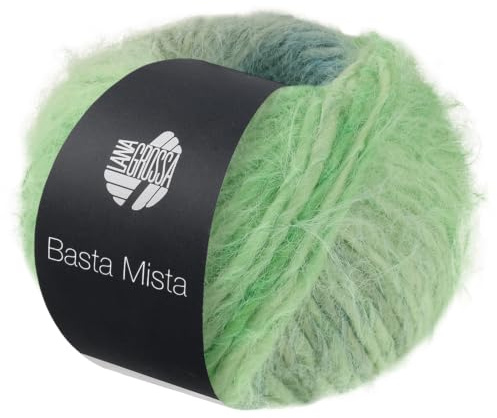 LANA GROSSA Basta Mista | Fake Fur Look, locker verzwirnter Franseneffekt & Merinofasern | Handstrickgarn aus 50% Schurwolle & 50% Polyamid | 50g Wolle zum Stricken & Häkeln | 100m Garn FB 115
