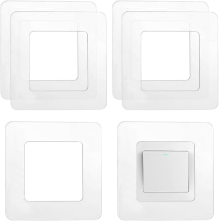 Aoreun 6 Stücke Lichtschalter Schutz für Wand, Wandschutz für Lichtschalter, Tapetenschutz für Steckdose und Unterputz-Schalterprogramme (Transparent)