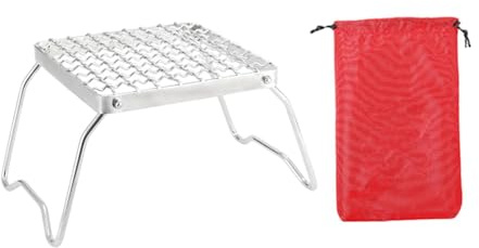Oshhni Mini-Campinggrill, klappbarer Grillrost aus Edelstahl für Picknicks und Grillabende