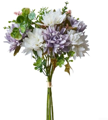 Helilyco Bouquet di fiori artificiali con gigli, margherite e crisantemi per la decorazione della casa e della stanza