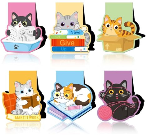 Magnetische Lesezeichen Katze,Geschenke Für Katzenliebhaber, Lesezeichen Magnetische Kinder, Niedliche Tier Katze Magnete, 6 Stück Für Lehrer, Studenten Und Buchliebhaber