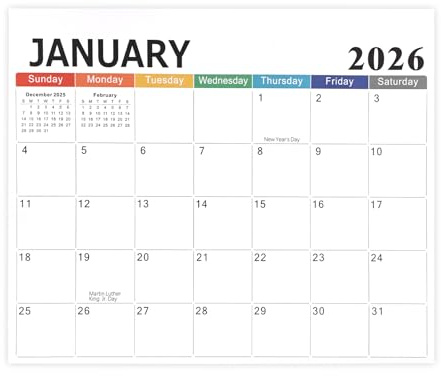 Penitue 2026 Magnetic Calendar for Fridge, 30x25.5cm/11.81x10.04in Large Tear-Off Refrigerator Monthly Planner with Strong Magnets Jan 2026 to Jun 2027 Perfect for Planning (Style A)